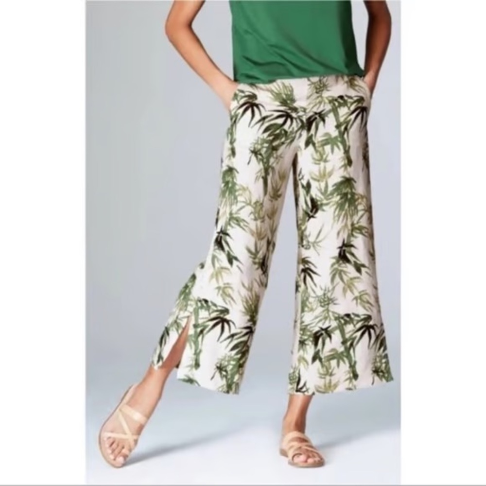 J Jill Green Plant Cotton Pants